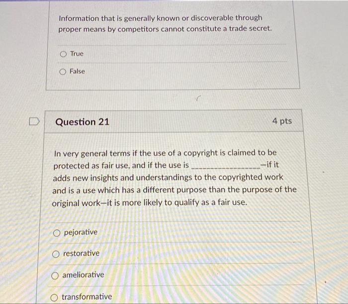 Information that is generally known or