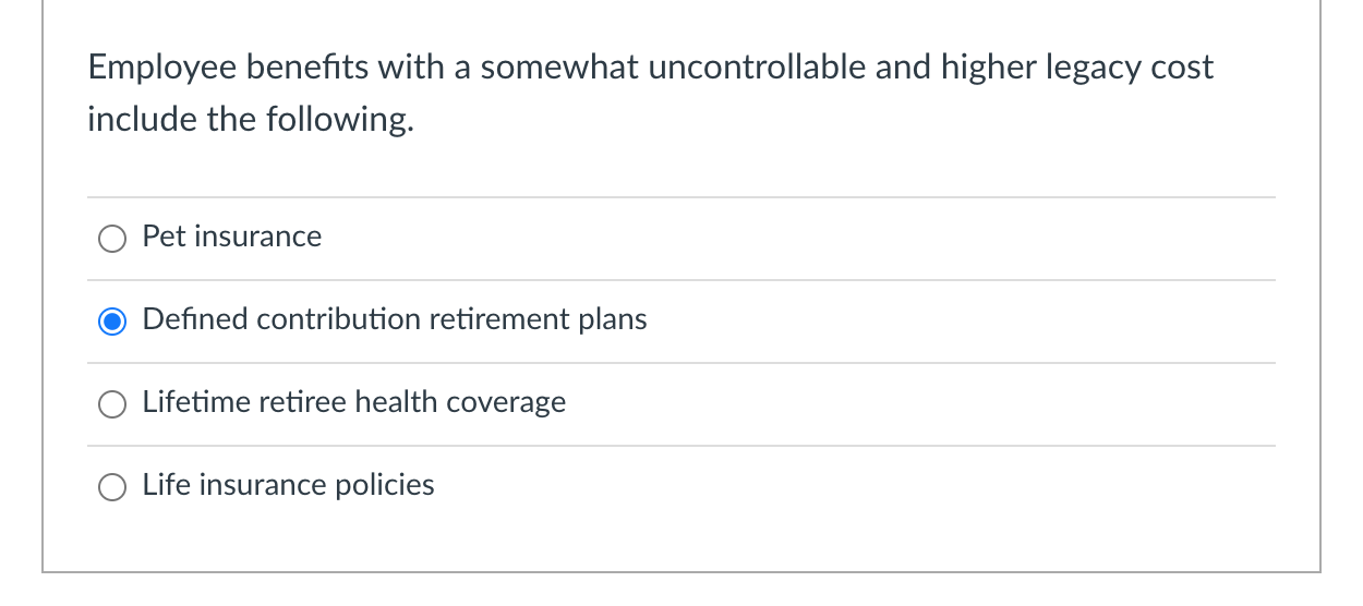 Employee benefits with a somewhat uncontrollable