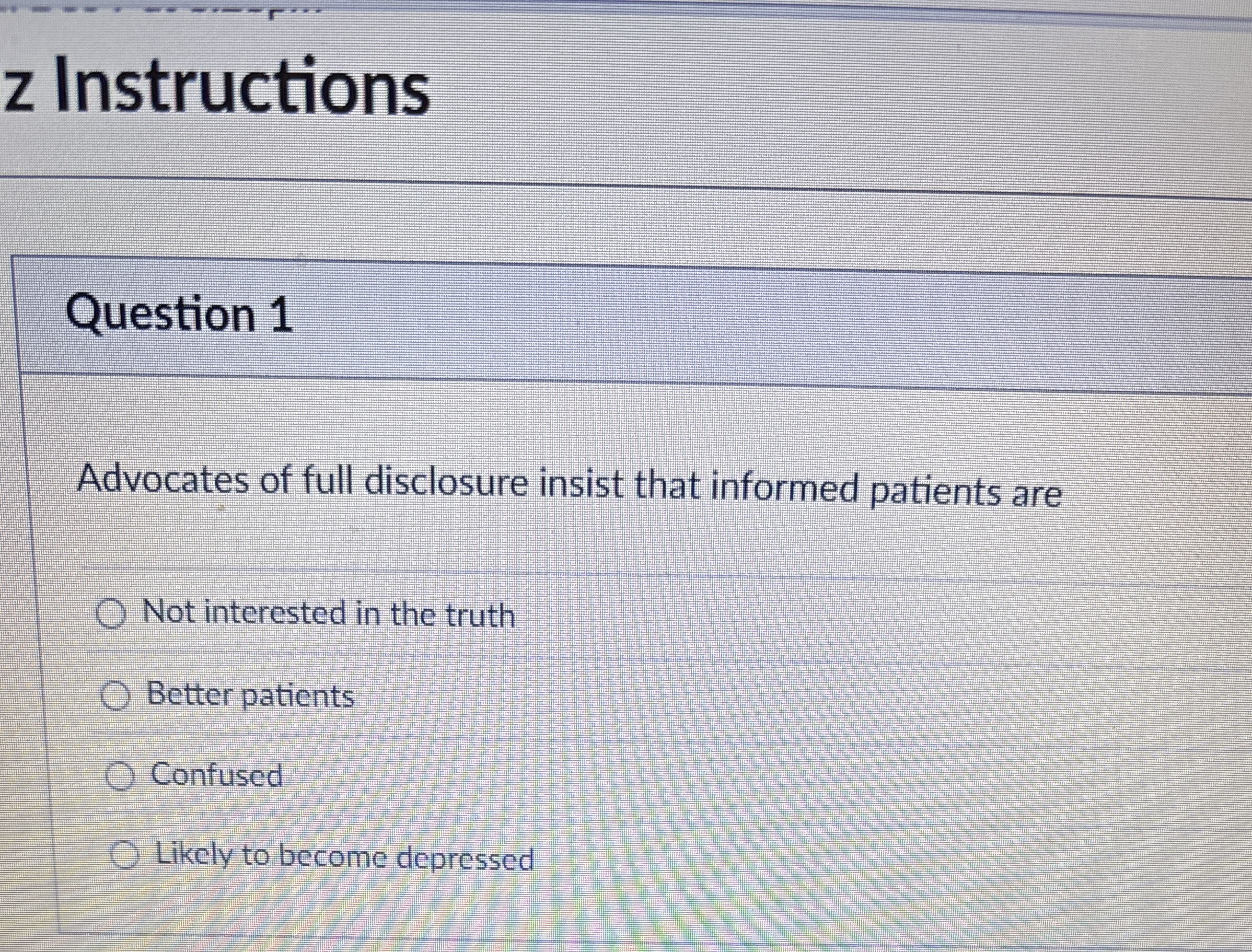 z Instructions Question 1 Advocates of full