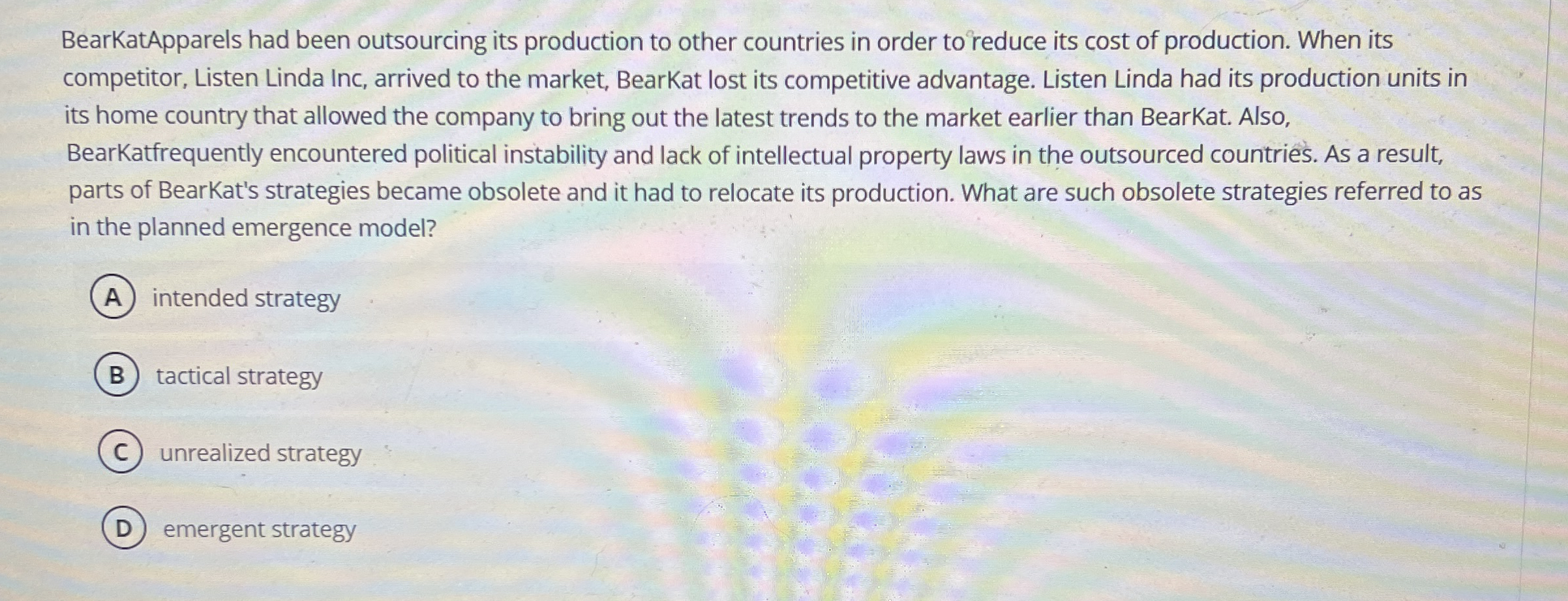 BearKatApparels had been outsourcing its