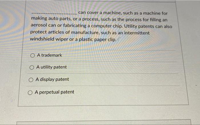 can cover a machine, such as a machine for making