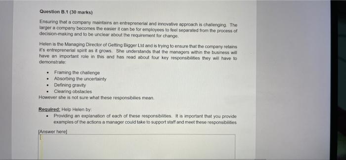 need to be 30 marks worth answer . Question B.1