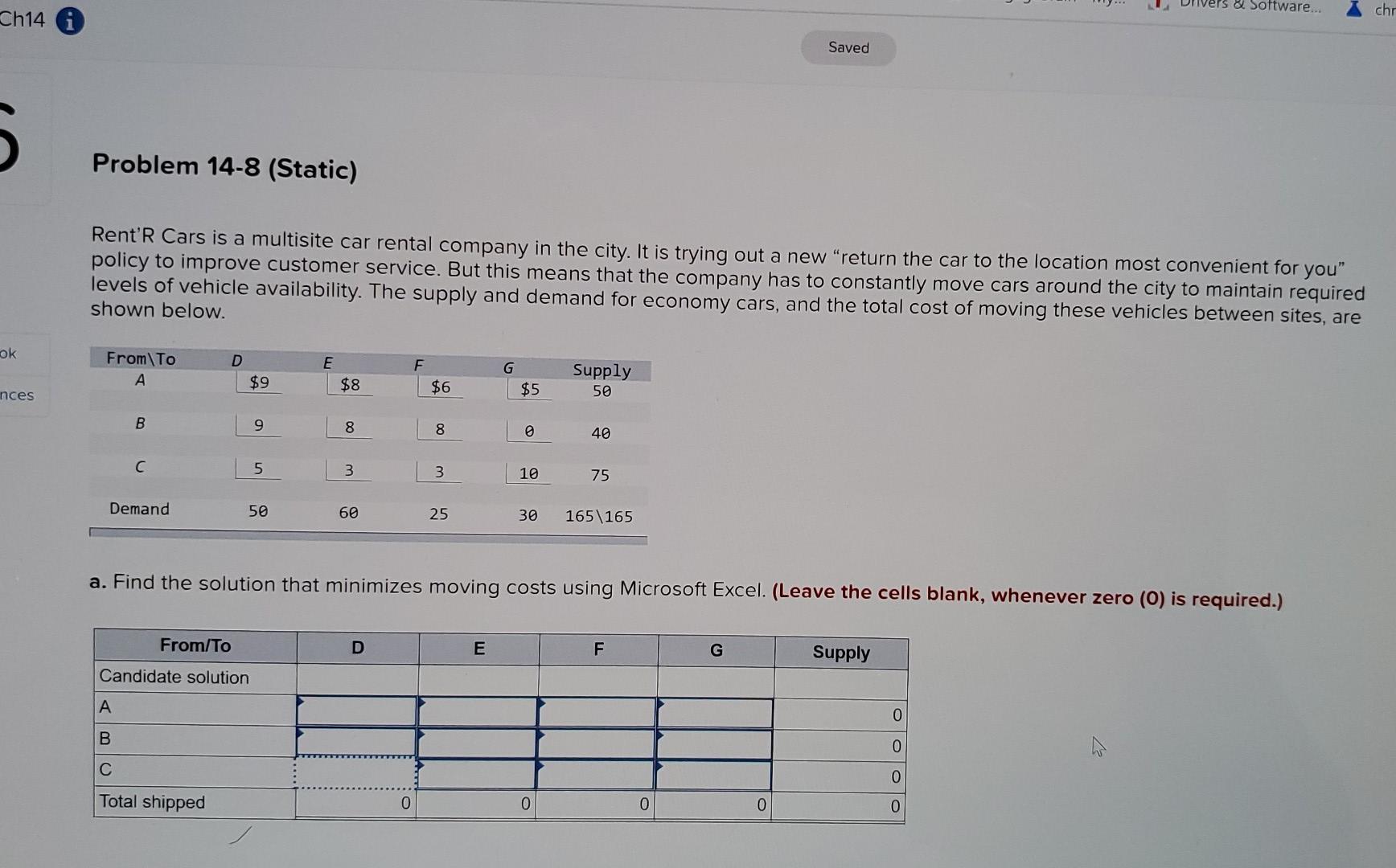 Drivers Software... chr Ch14 Saved Problem 14-8