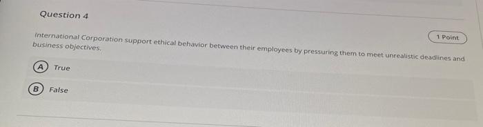 Question 4 International Corporation support