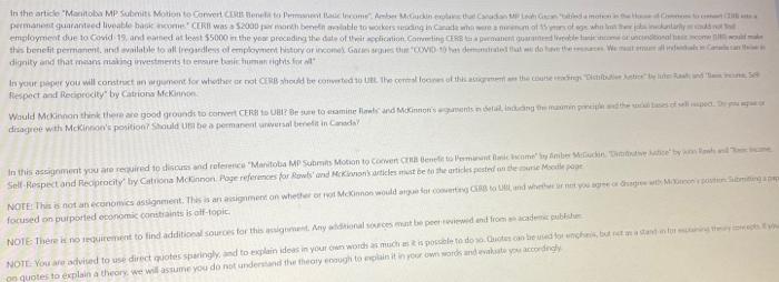 In the article Manitoba MP Submit Motion to