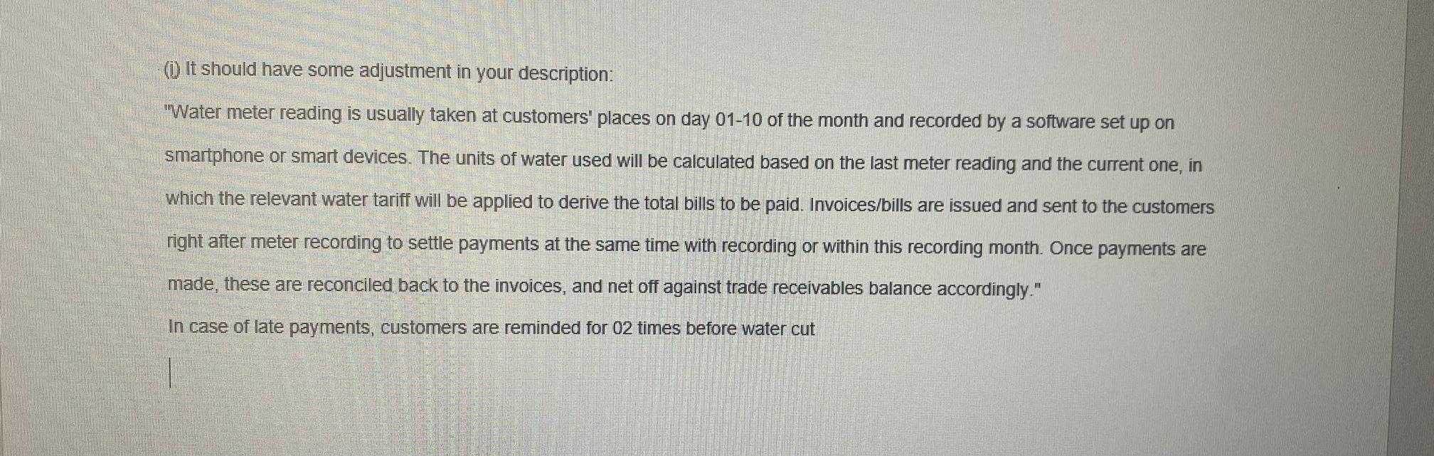 Please do a write up on this operational process