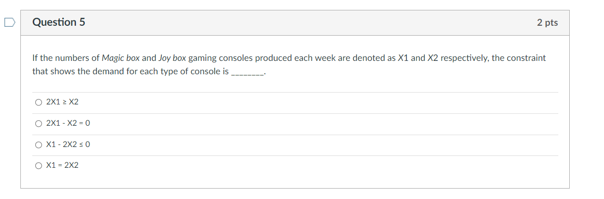 A manufacturing company produces two types of