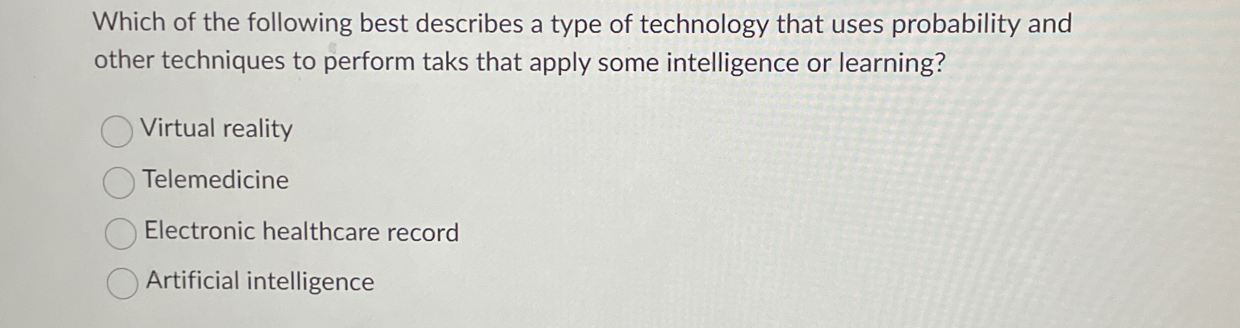 Which of the following best describes a type of