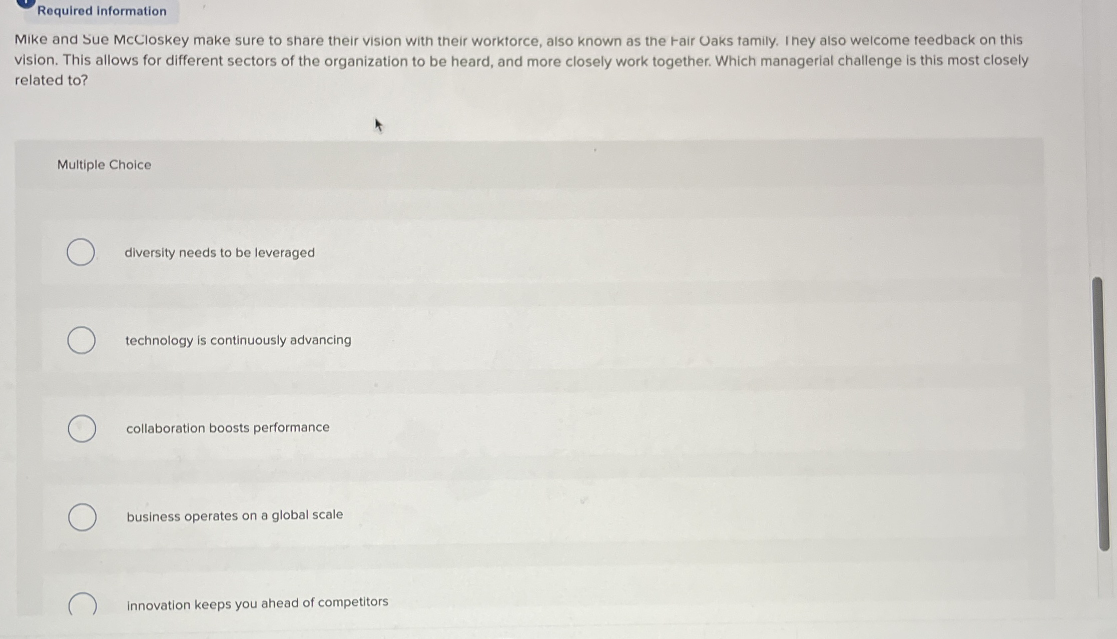 Required information Mike and Sue McCloskey make