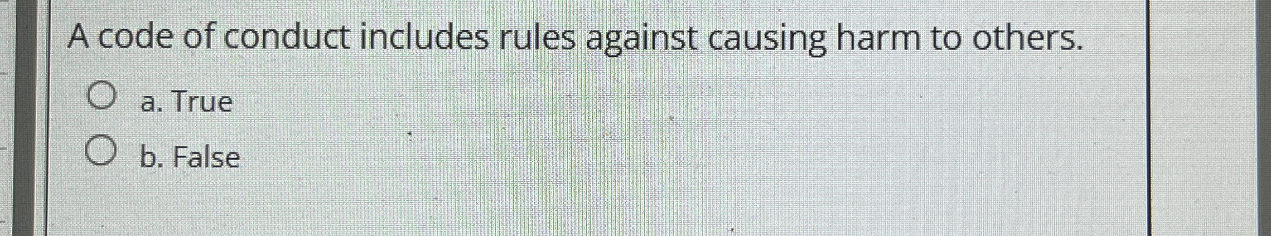 A code of conduct includes rules against causing