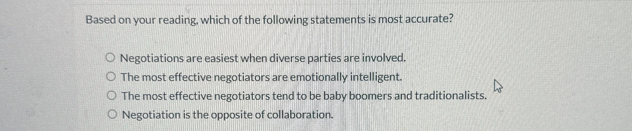 Based on your reading, which of the following