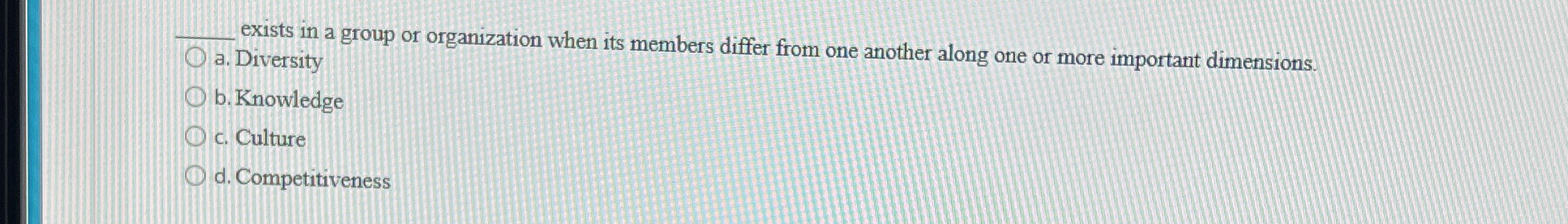 q , exists in a group or organization when its