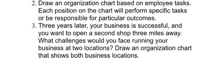 2. Draw an organization chart based on employee