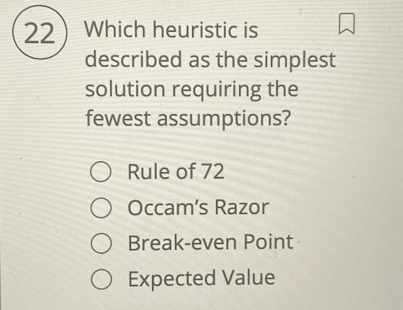 ( 2 2 ) Which heuristic is described as the