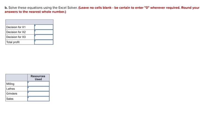 a. Set up the equations that can be solved to