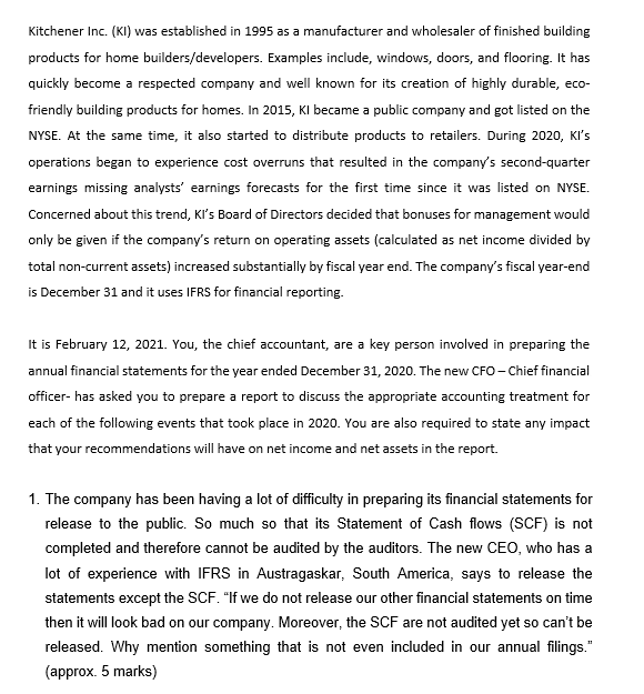 Please answer quick for thumbs up! Kitchener Inc.