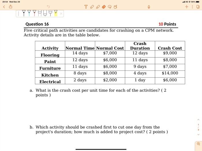 same question 20:54 Wed Dec 29 40 94% TOO + : II