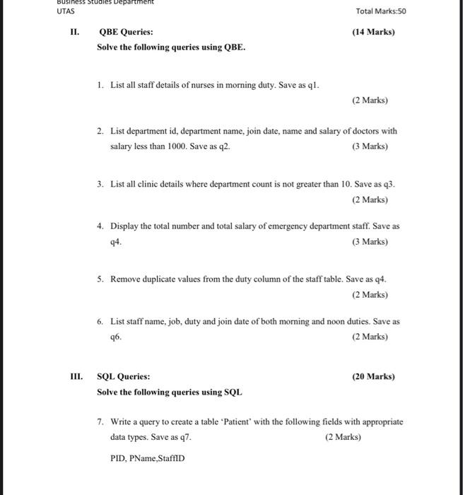 I. Table Creation: (8 Marks) 1. Create a new