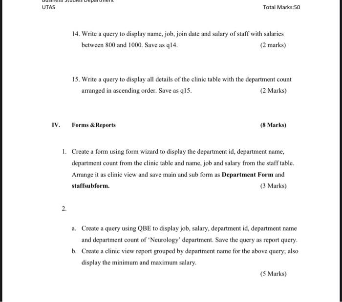 I. Table Creation: (8 Marks) 1. Create a new