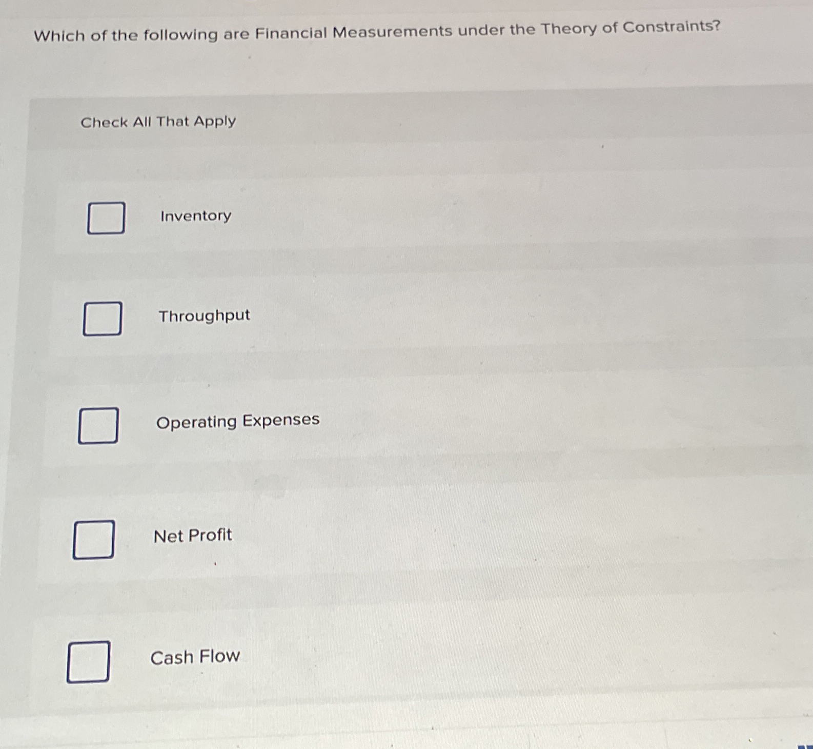 Which of the following are Financial Measurements