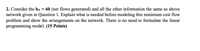 plz solve Q2 1. Consider the minimum cost flow