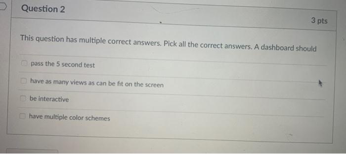 Tableau Project Question 2 3 pts This question