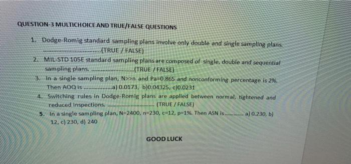 QUESTION-3 MULTICHOICE AND TRUE/FALSE QUESTIONS