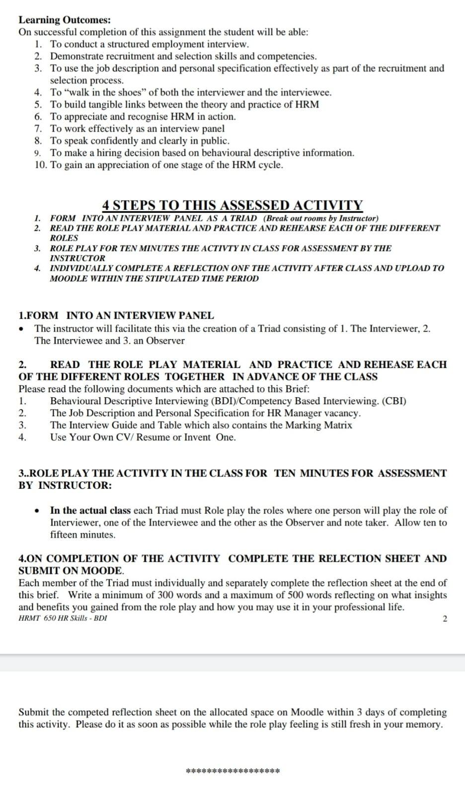 Please Play a role As an Interviewer and Write a