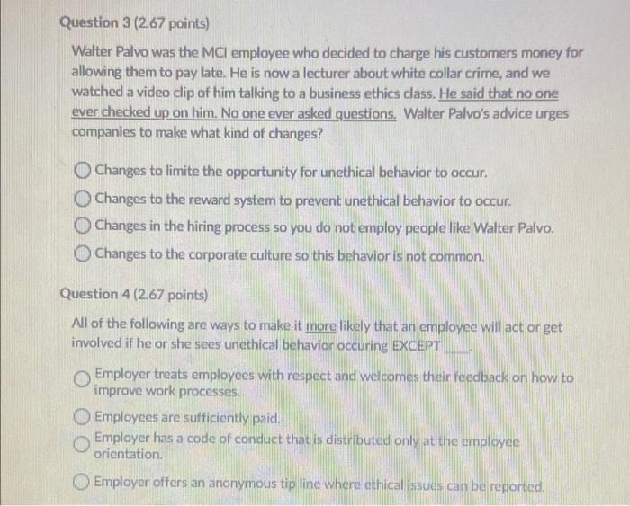 a Question 1 (2.67 points) Doris was checking out