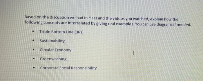 Based on the discussion we had in class and the