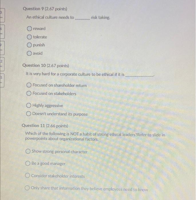 a Question 1 (2.67 points) Doris was checking out