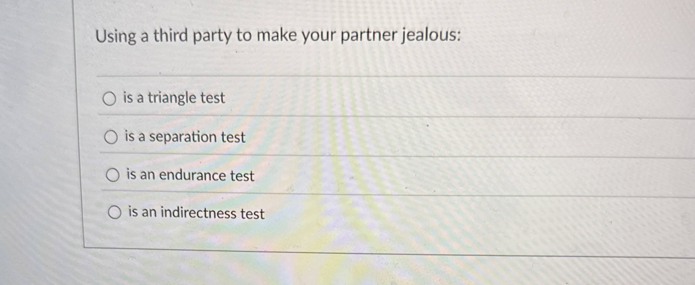 Using a third party to make your partner jealous: