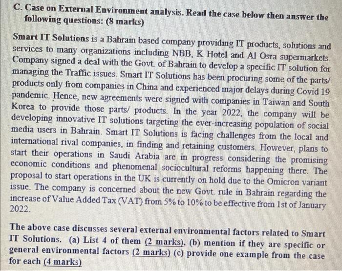 C. Case on External Environment analysis. Read