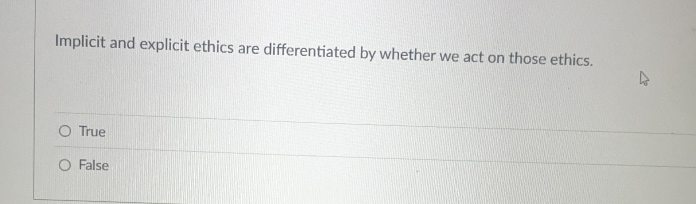 Implicit and explicit ethics are differentiated