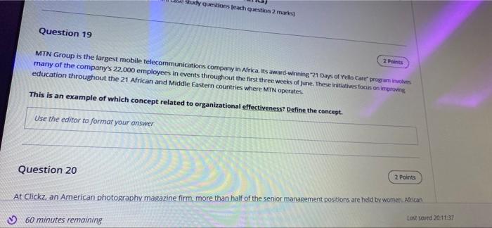 Study questions each question 2 marts Question 19