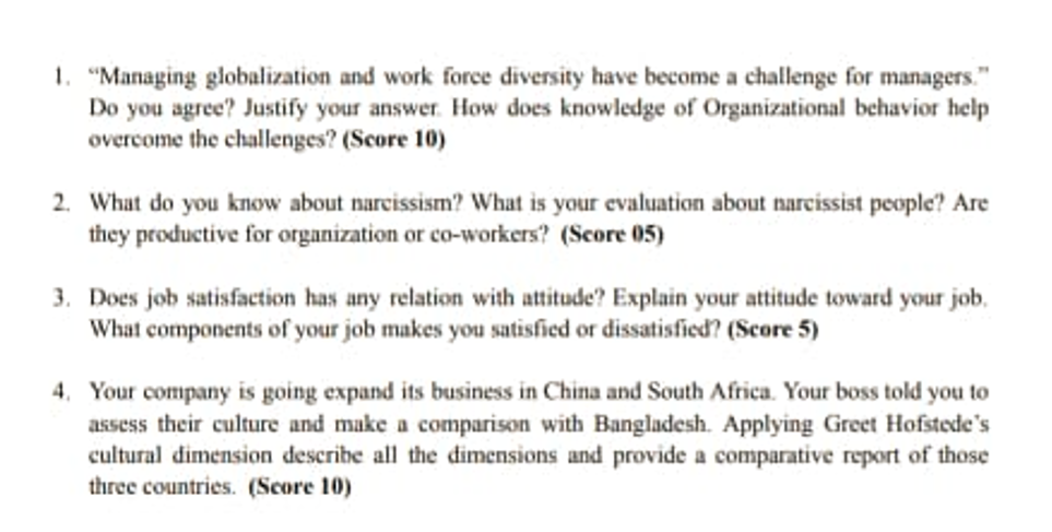 1. "Managing globalization and work force