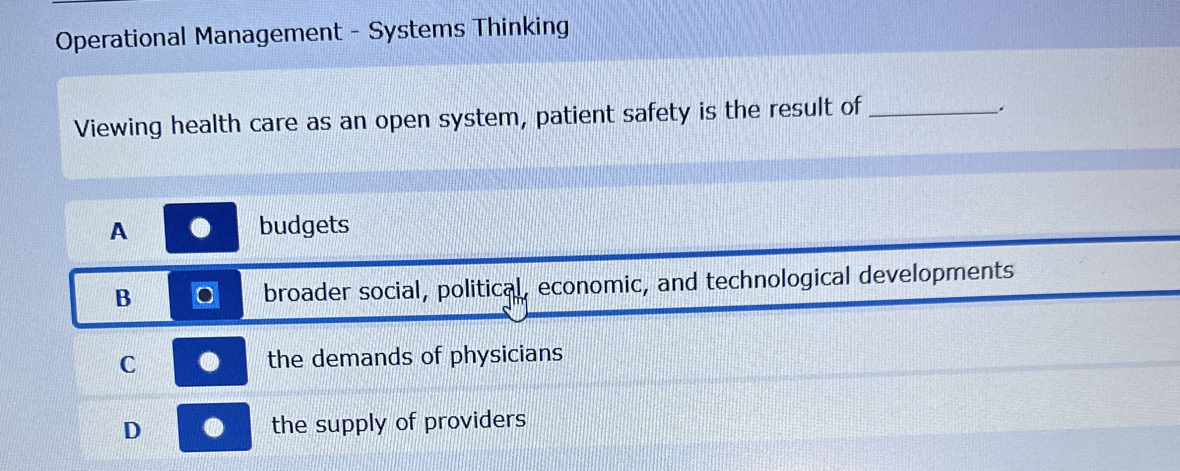 Operational Management - Systems Thinking Viewing