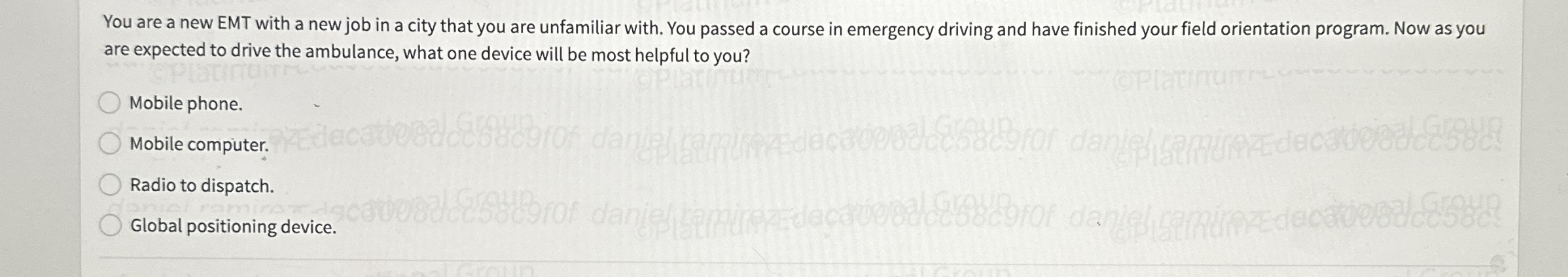 You are a new EMT with a new job in a city that