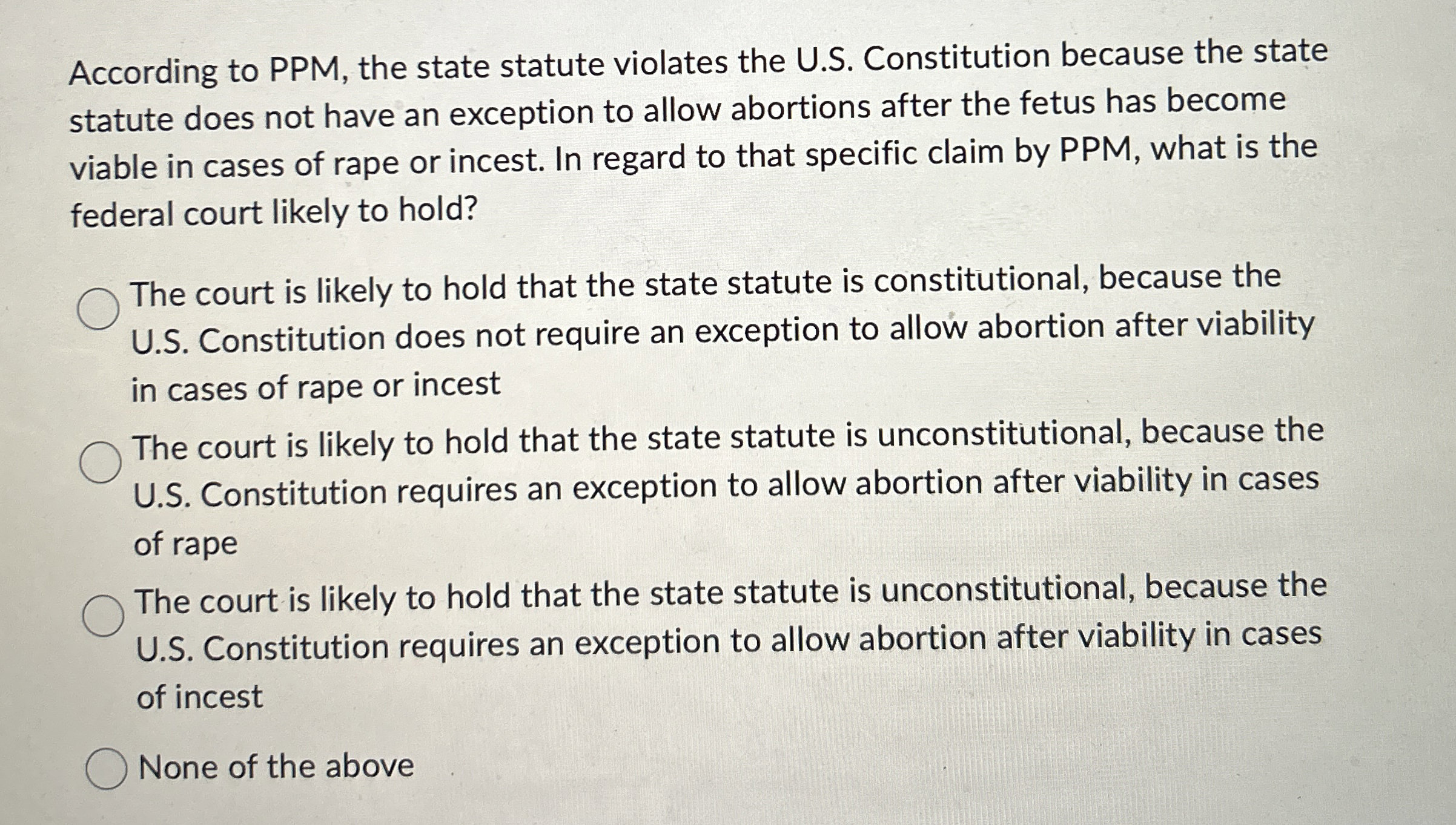 According to PPM , the state statute violates the