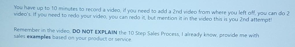 You do not have to record video just write as