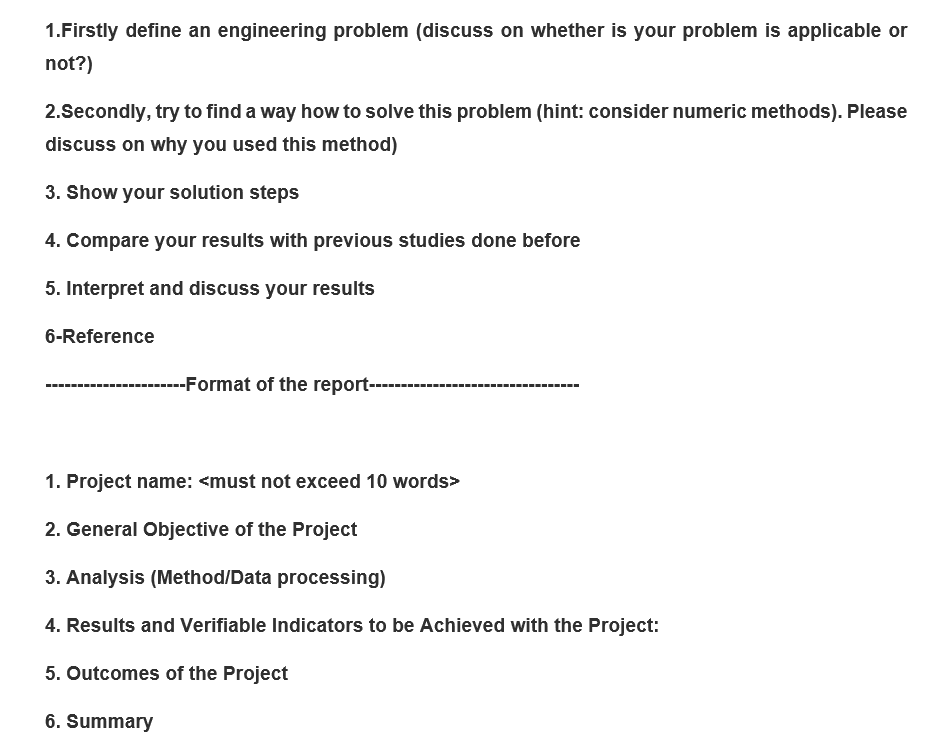 1.Firstly define an engineering problem (discuss