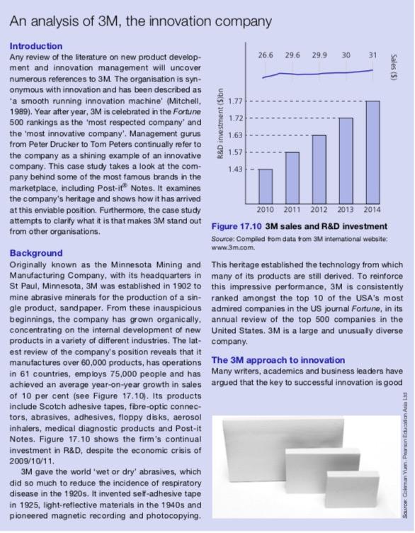 Read the Case study "An Analysis of 3M..." in