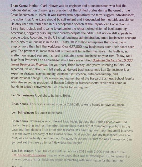 Question: Describe what the case study is all