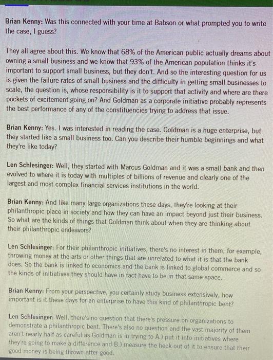 Question: Describe what the case study is all