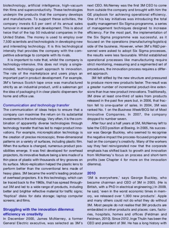 Read the Case study "An Analysis of 3M..." in