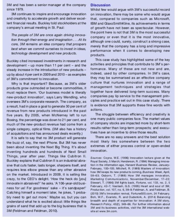 Read the Case study "An Analysis of 3M..." in