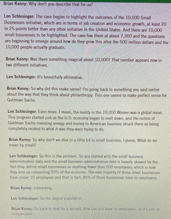 Question: Describe what the case study is all