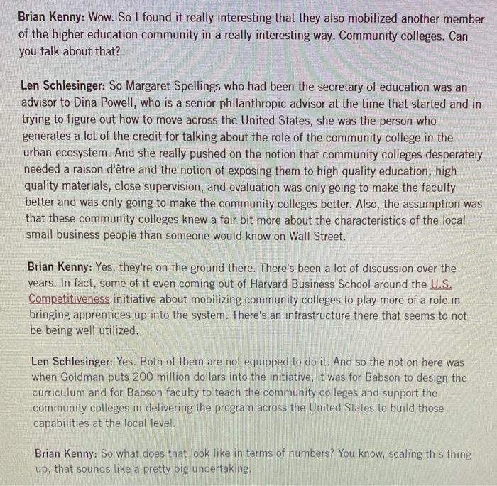 Question: Describe what the case study is all