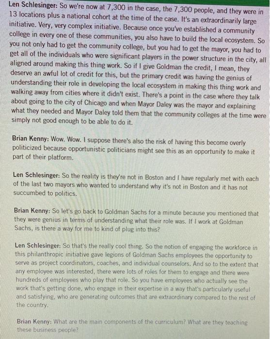 Question: Describe what the case study is all