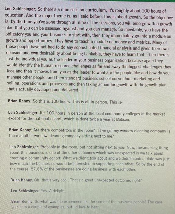 Question: Describe what the case study is all